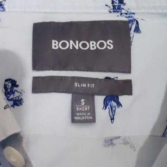 Bonobos Lightweight Blue Hula Girls Button Down - Picture 4 of 6